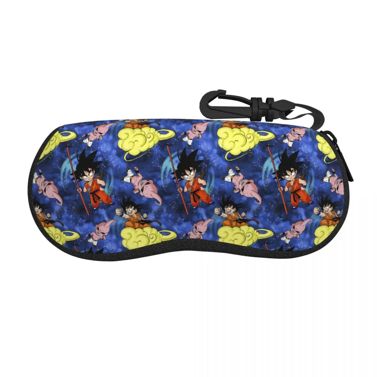 Dragon Ball black glasses case - Go kanji on orange scratches