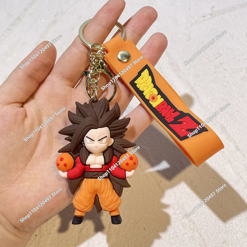 Porte-clés Dragon Ball Goku Super Saiyan 4 avec lanière orange