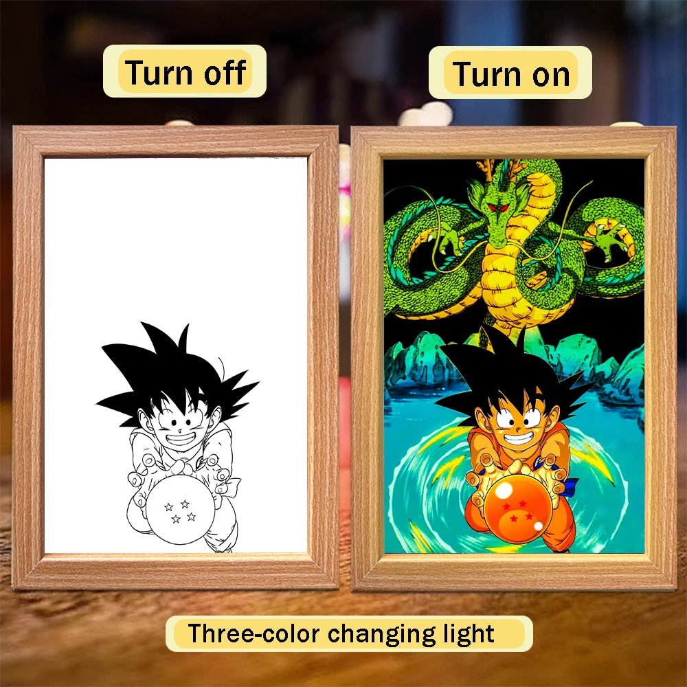 Dragon Ball Lichtrahmen - Goku und Kristallkugeln