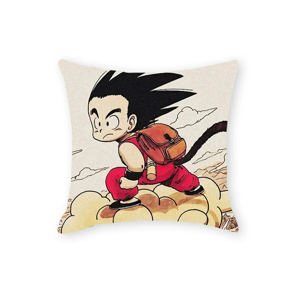 Fodera per cuscino ecrù Dragon Ball - Goku bambino sulla sua nuvola