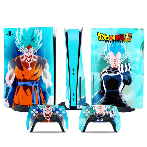 Pegatina PS5 y mandos Dragon Ball - Goku y Vegeta Super Saiyan Blue