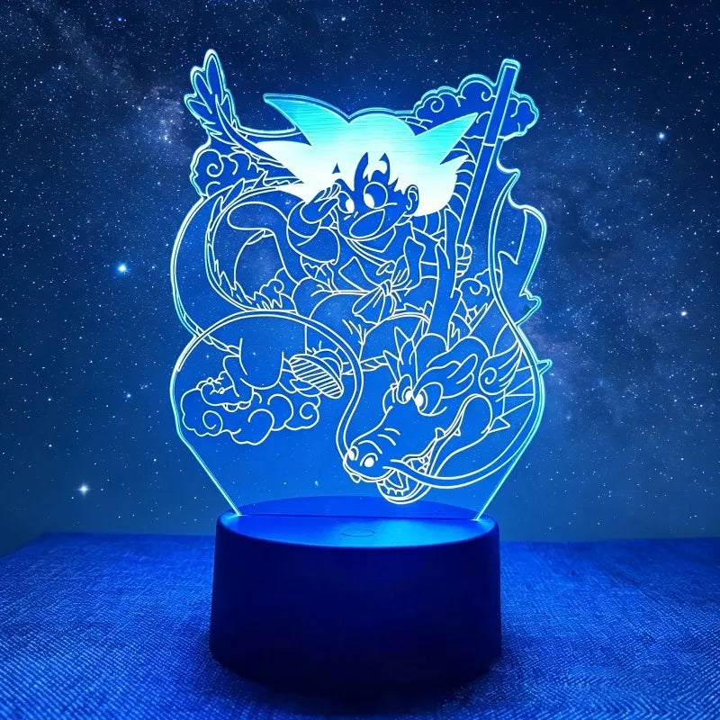Dragon Ball 3D effect lamp - Goku and Vegeta luminous