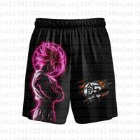 Black Goku Rosé en silhouette rose