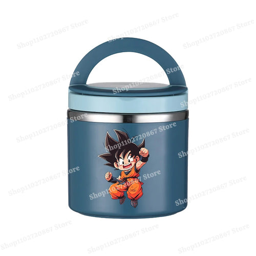 Boîte repas ronde bleue Dragon Ball - Goku chibi en tenue orange