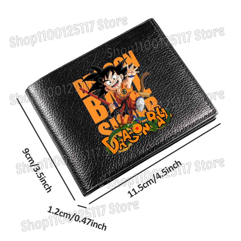 Portefeuille noir Dragon Ball - transformations de Goku en visage partagé