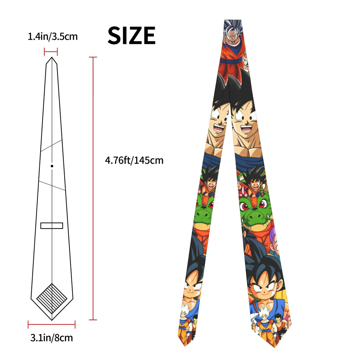 Dragon Ball Gold en Brown Tie - Goku Super Saiyan en Aura