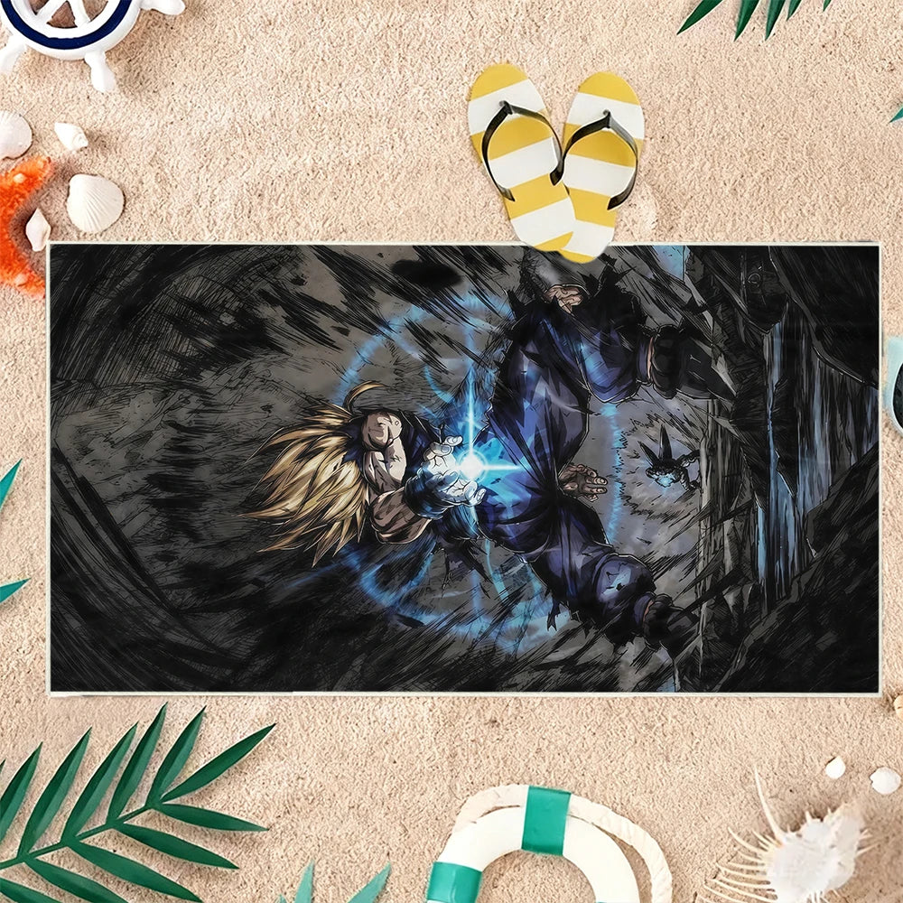 Dragon Ball Beach Handtuch - Gesichter von Goku Transformationen