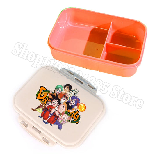Boîte à goûter compartimentée orange Dragon Ball - famille et amis de Goku