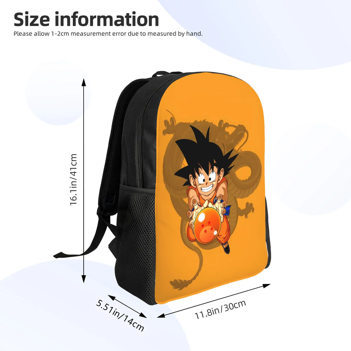 Mochila naranja Dragon Ball - Goku niño sosteniendo una bola de cristal