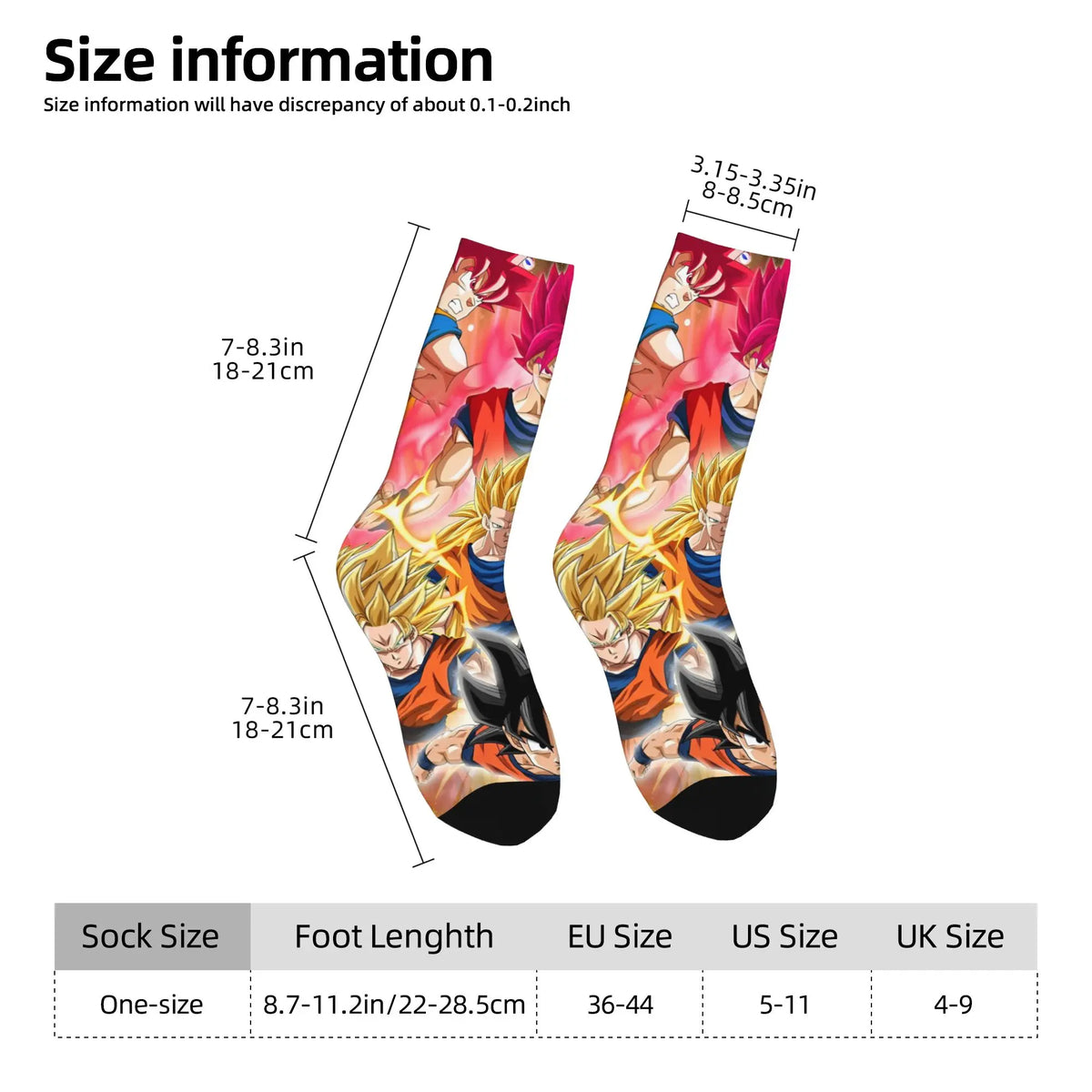 Chaussettes roses et jaunes Dragon Ball - Gogeta aux cheveux rouges