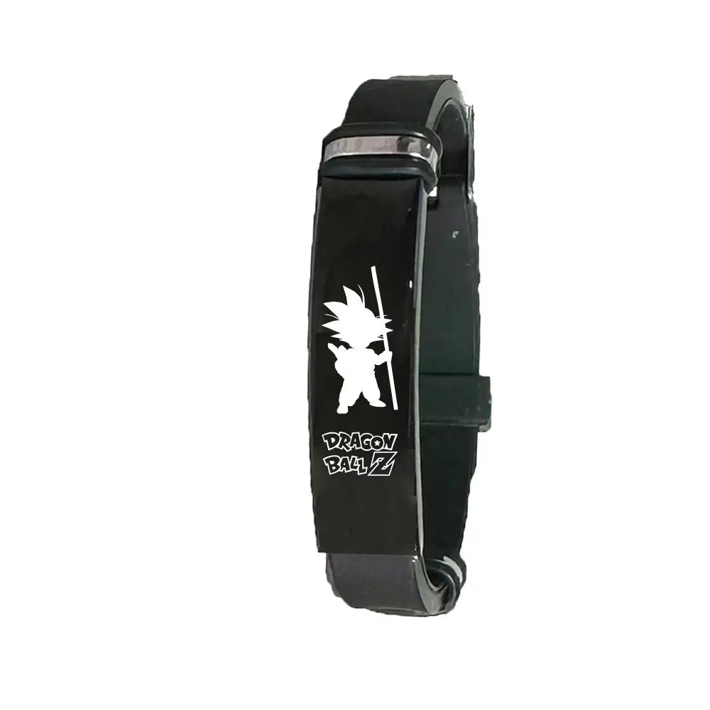 Black bracelet - child Goku silhouette and Dragon Ball Z logo