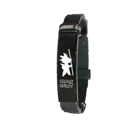 Black bracelet - child Goku silhouette and Dragon Ball Z logo