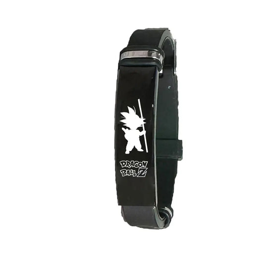 Zwarte armband - kind Goku silhouet en Dragon Ball Z logo