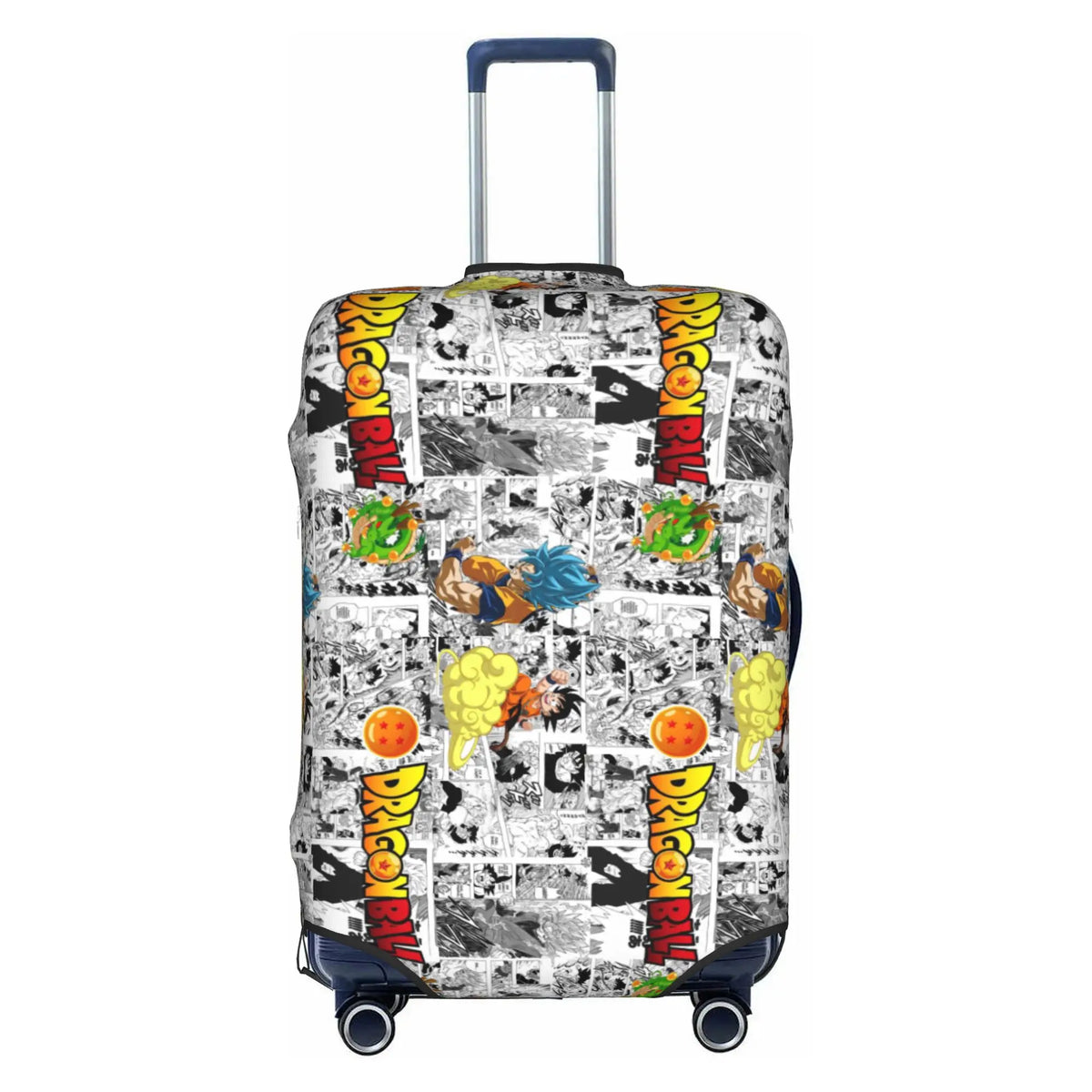 Housse de valise orange et blanche Dragon Ball - Goku enfant en motifs répétés