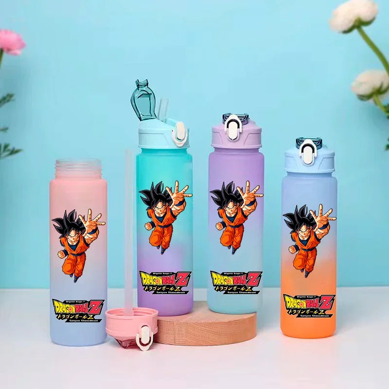 Pink Dragon Ball water bottle - Goku Ultra Instinct shirtless