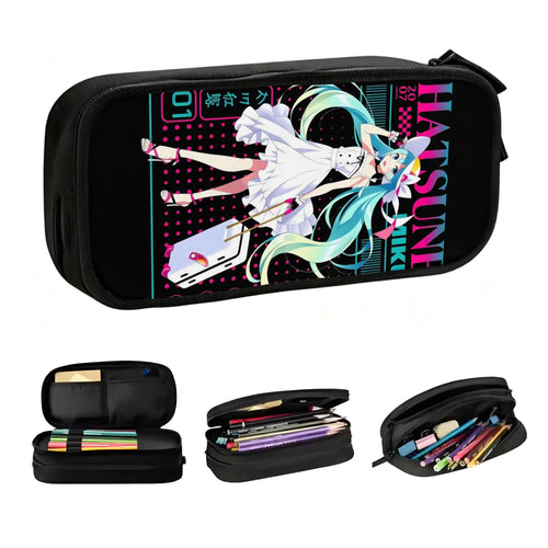 Trousse noire Vocaloid - Hatsune Miku en robe blanche