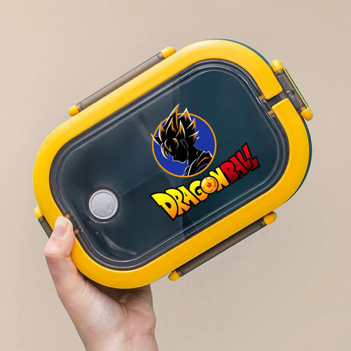 Dragon Ball gelbe Snackbox - Profil von Goku und Logo