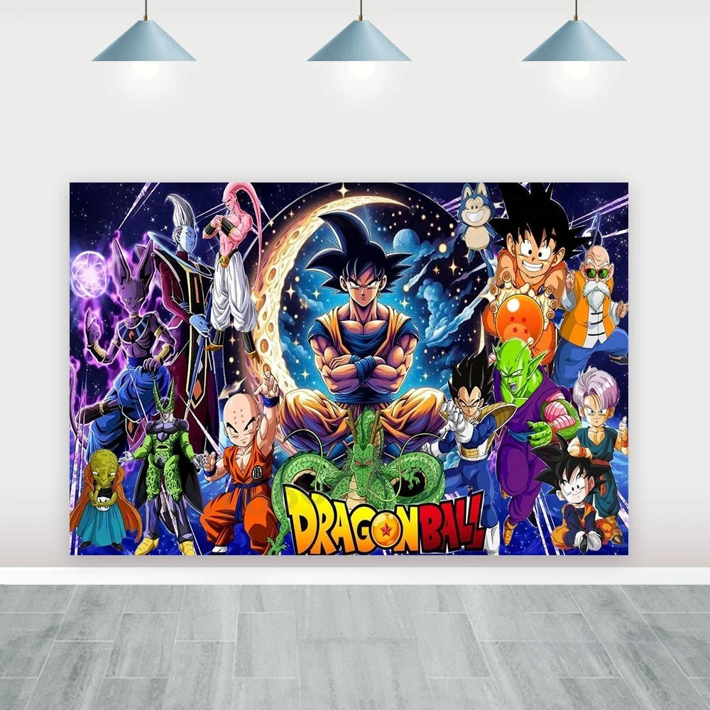 Toile de fond anniversaire Dragon Ball - Goku et ses transformations