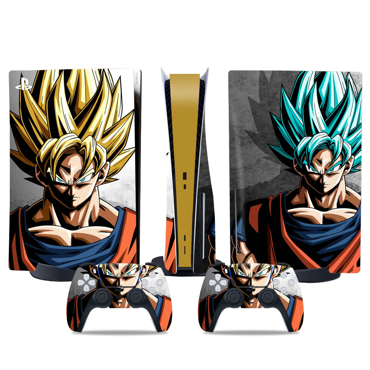 Adesivo PS5 e controller Dragon Ball - Goku capelli dorati e blu