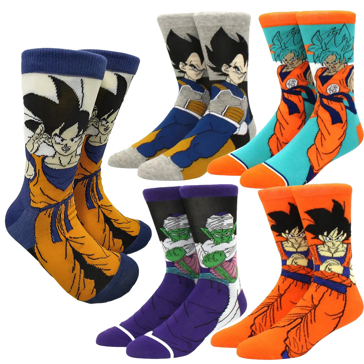 Blaue und orangene Dragon Ball Socken - Goku bereit für den Kampf