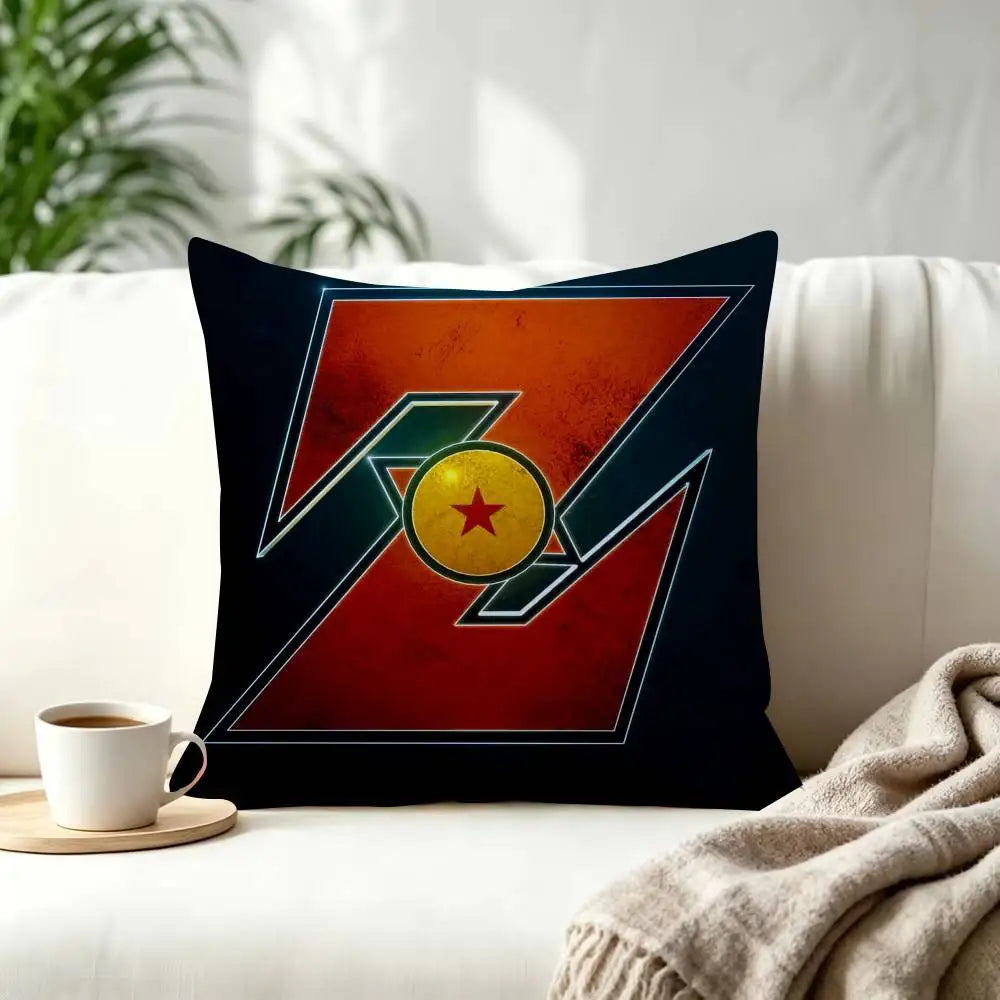 Housses de coussin Dragon Ball - Goku Shenron et symboles de la saga
