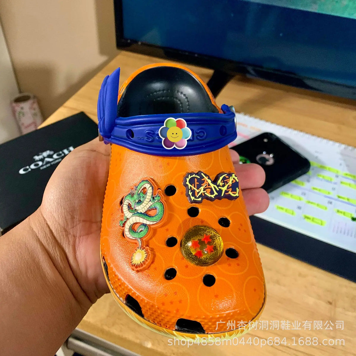 Dragon Ball blauw flens Sabots - Z logo op de hakken