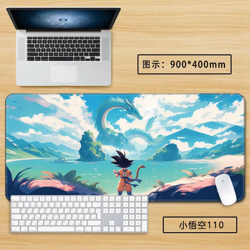 Tapis de souris blanc Dragon Ball - Goku enfant en gros plan