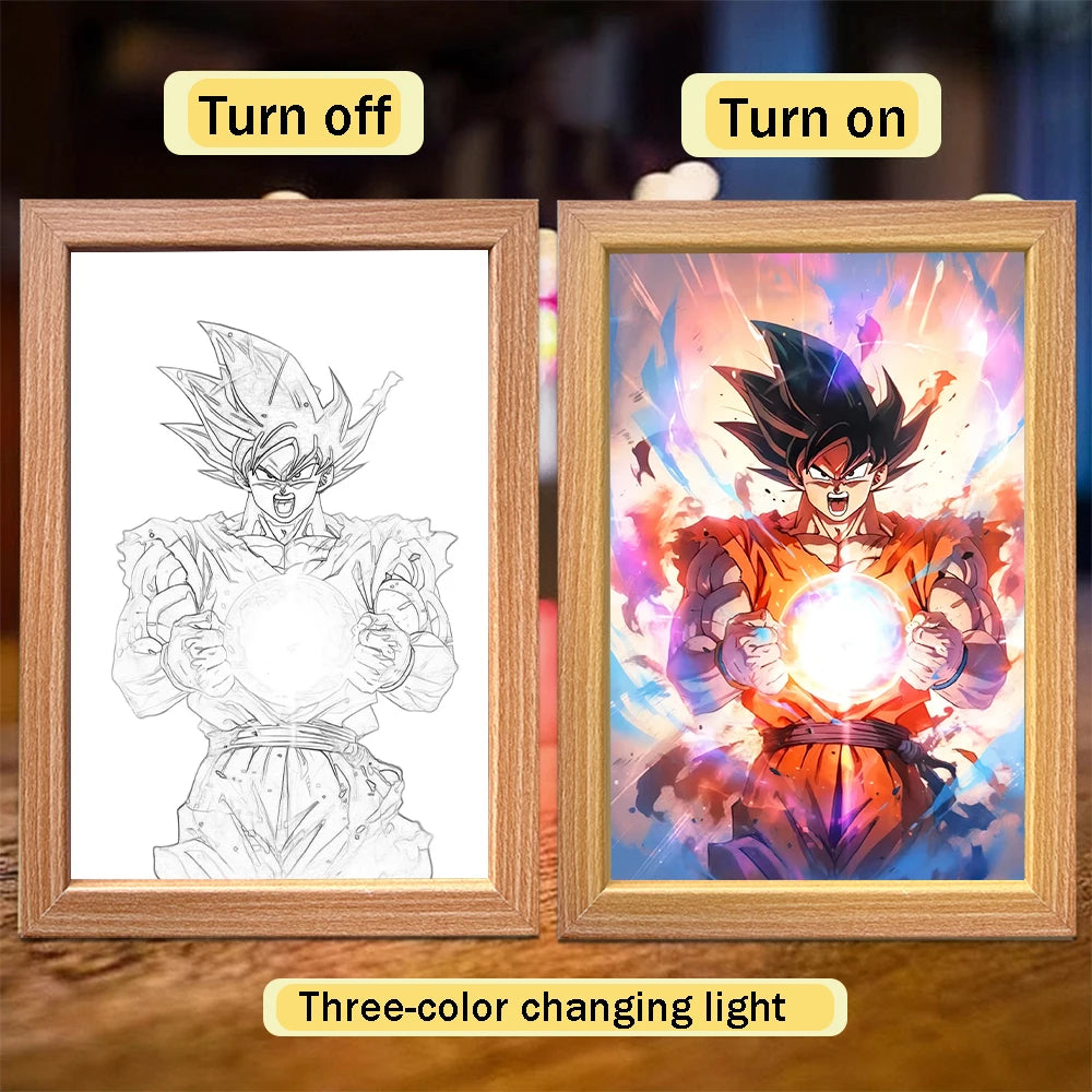 Dragon Ball Lichtrahmen - Goku und Kristallkugeln