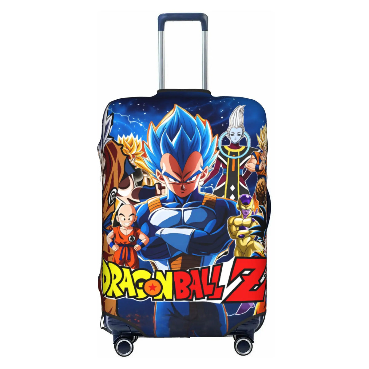 Copertura per valigia Dragon Ball - Vegeta in armatura davanti alle sue trasformazioni