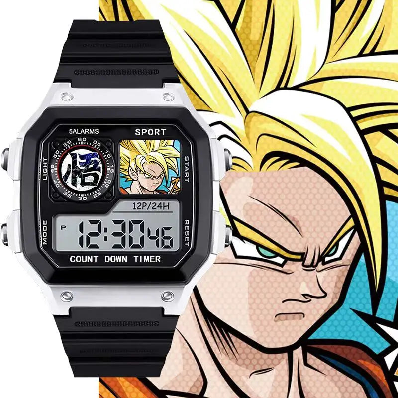 Montre numérique Dragon Ball - Goku Super Saiyan au regard déterminé