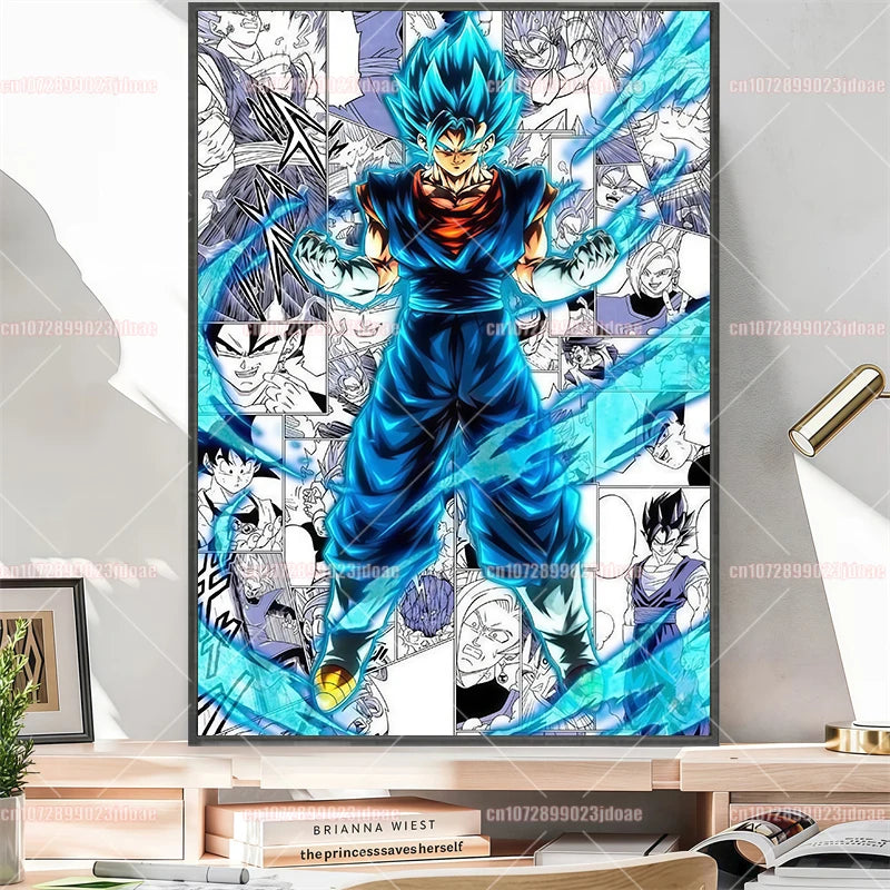 Pósteres manga Dragon Ball - Vegeta Goku y Broly a color