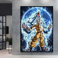 Goku in front of a white Oozaru and the moon