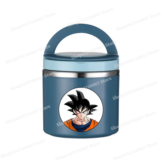 Ronde Blue Dragon Ball Lunch Box - Goku Portret op White Disc