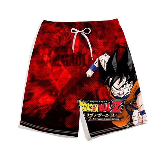 Short de bain rouge et noir Dragon Ball - Goku et logo Z