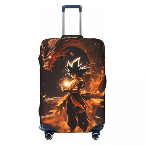 Dragon Ball suitcase cover - Goku and dragon in flames