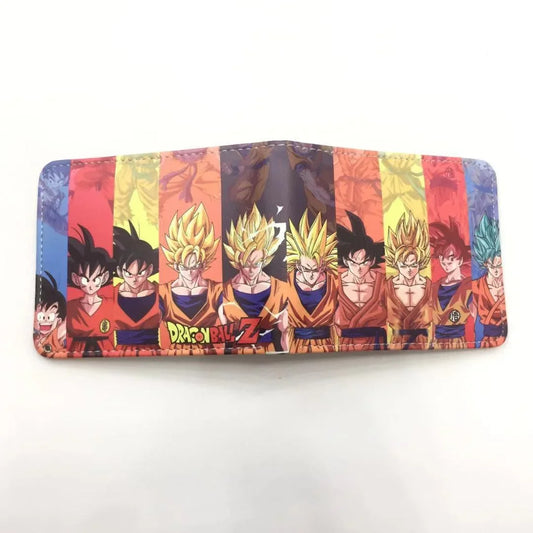 Portefeuille multicolore Dragon Ball - transformations de Goku en bandes