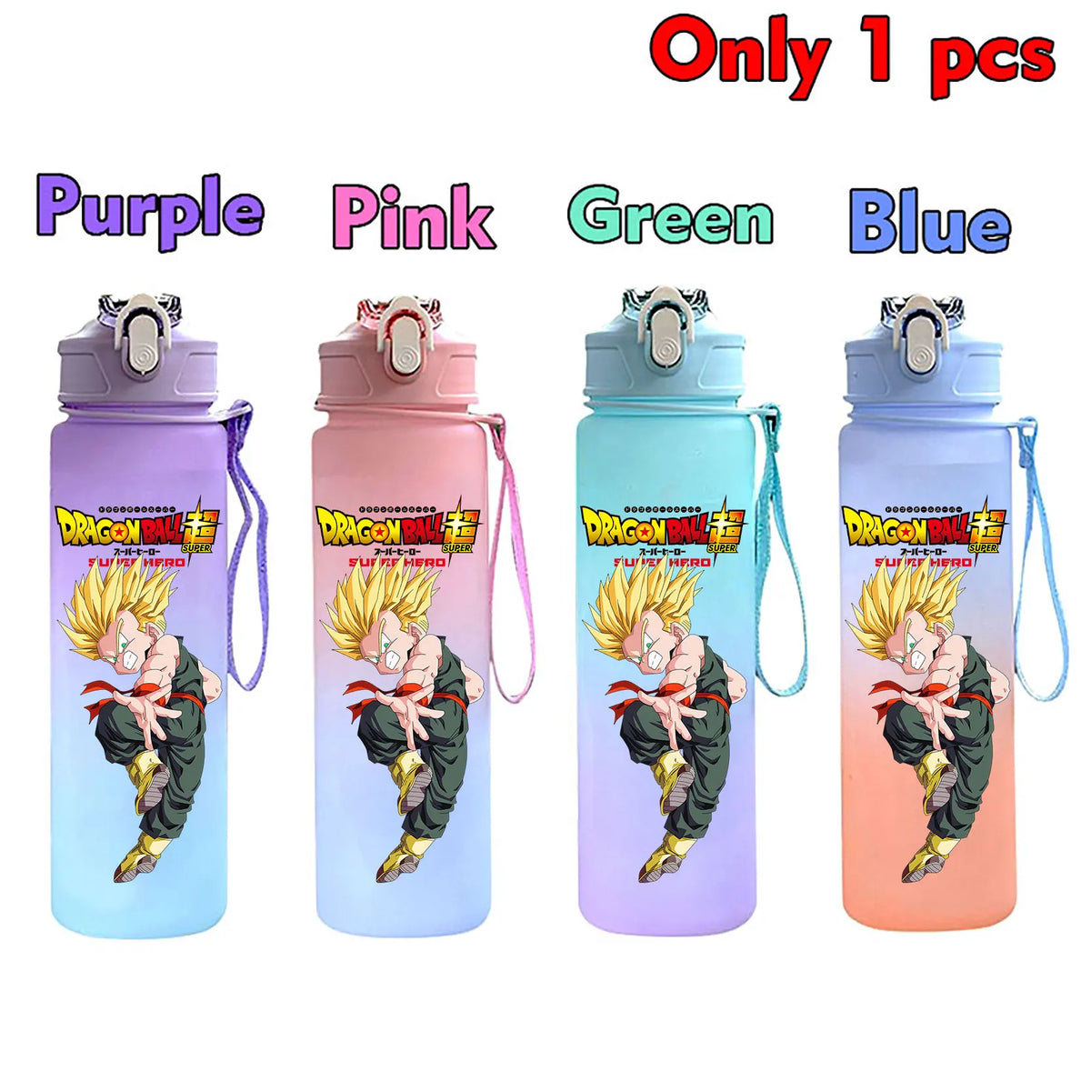 750 ml Dragon Ball bottle - Goku Vegeta and Trunks