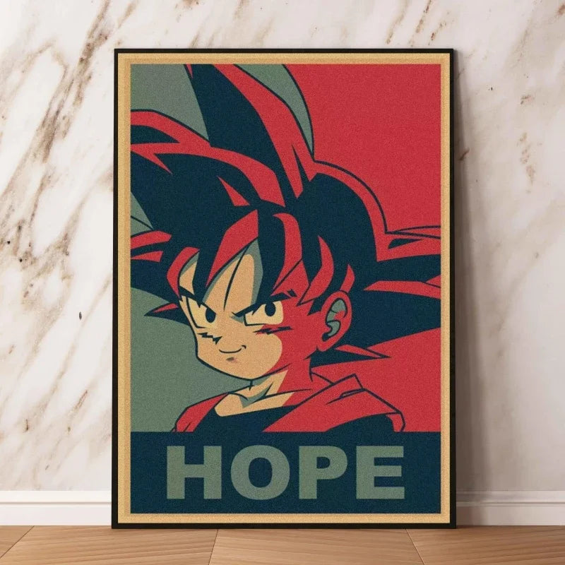 Affiches rétro - Goku enfant et couvertures Dragon Ball