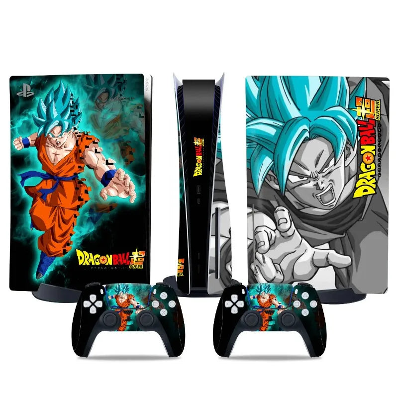 Sticker PS5 et manettes Dragon Ball - Goku Ultra Instinct et auras bleue et dorée