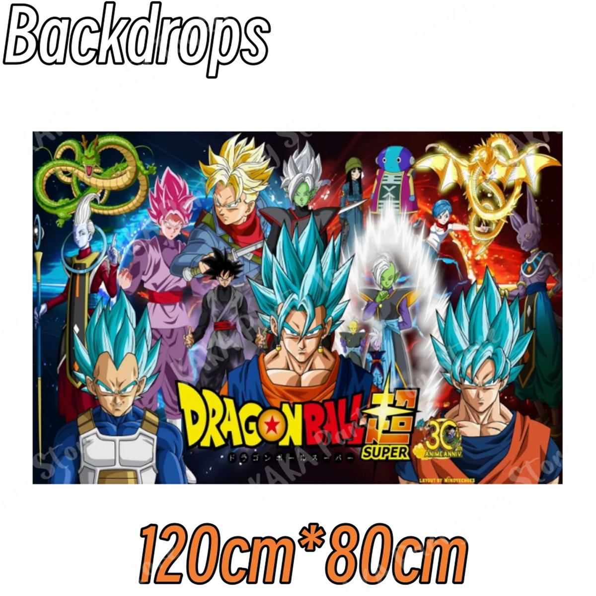 Lot de 10 assiettes anniversaire 23 cm Dragon Ball - Goku Blue et les héros