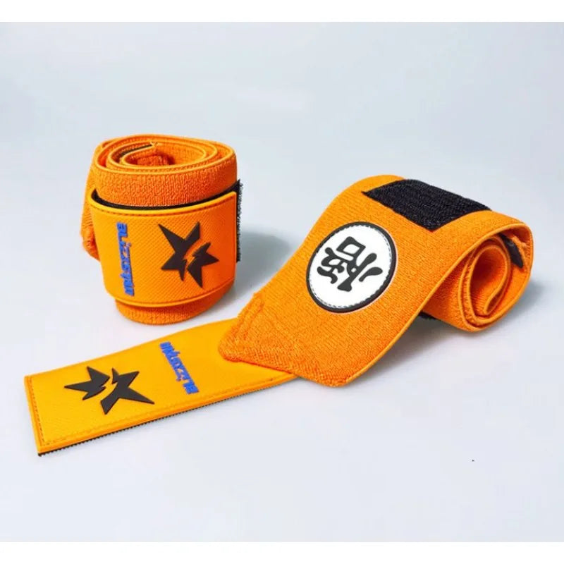 Pulseras de tela naranjas de Dragon Ball - kanji Go y silueta de Goku
