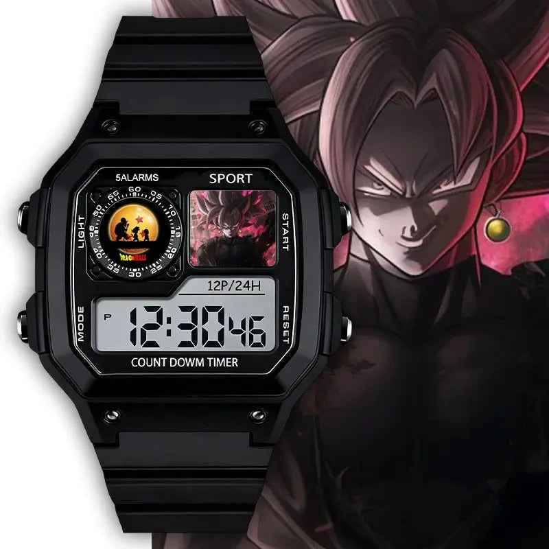 Dragon Ball black digital watch - Black Goku in portrait