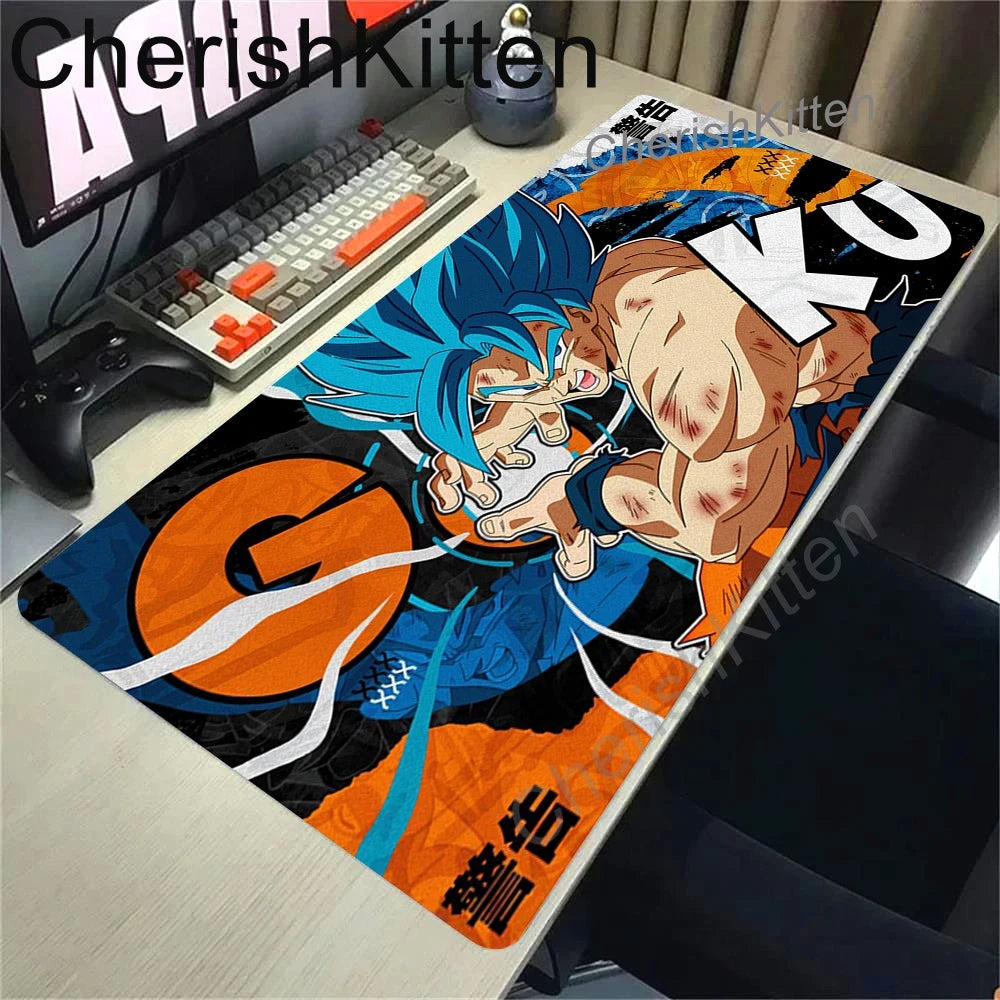Tapis de souris multicolore Dragon Ball - visages de Goku en bandes