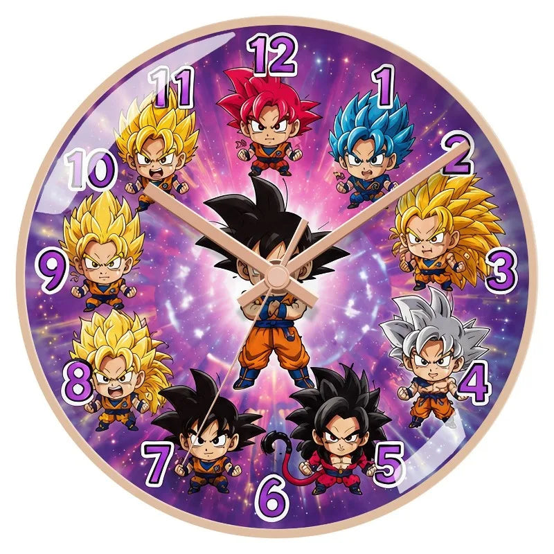 Orologio da parete Dragon Ball - trasformazioni di Goku in cerchio