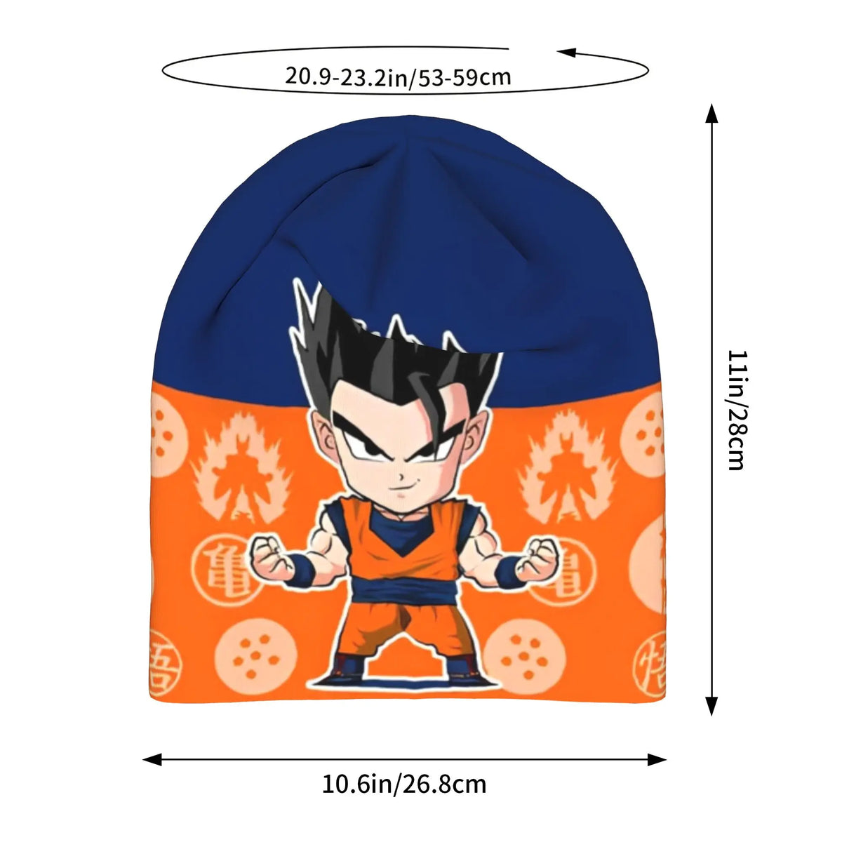 Dragon Ball Blue and Orange Cap - Goku Child and Symbols