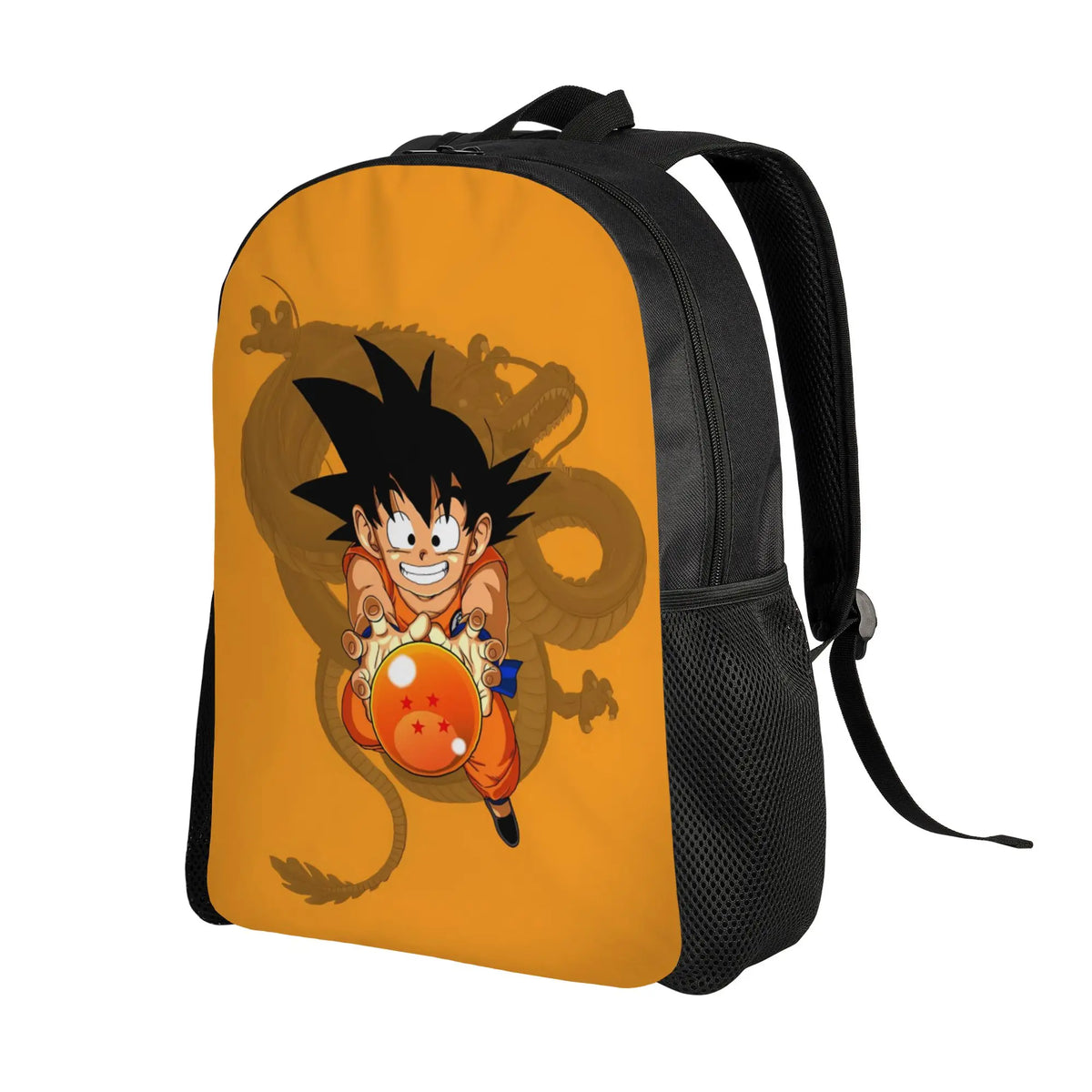 Mochila naranja Dragon Ball - Goku niño sosteniendo una bola de cristal