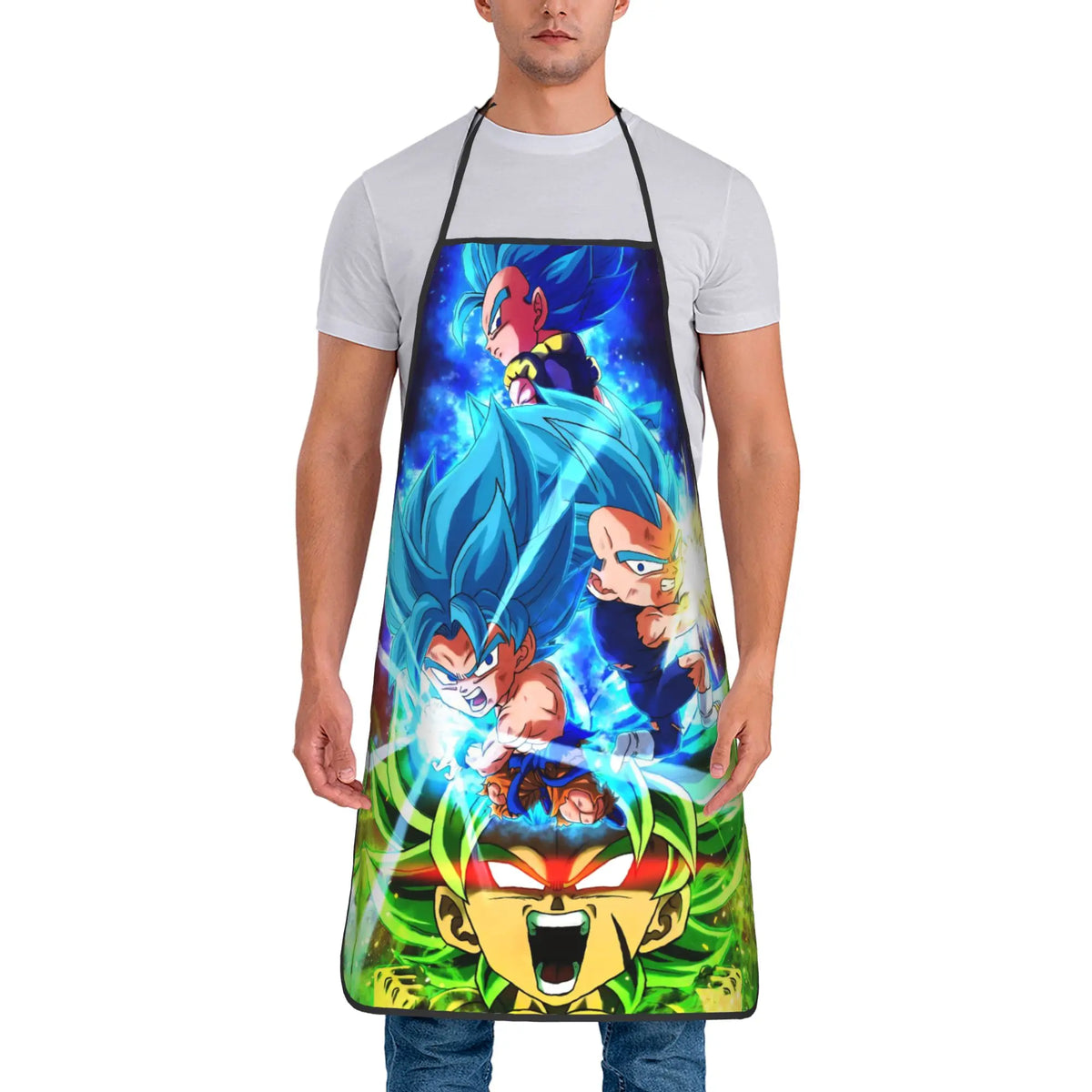 Delantal naranja Dragon Ball - Goku niño y kanji grande Go