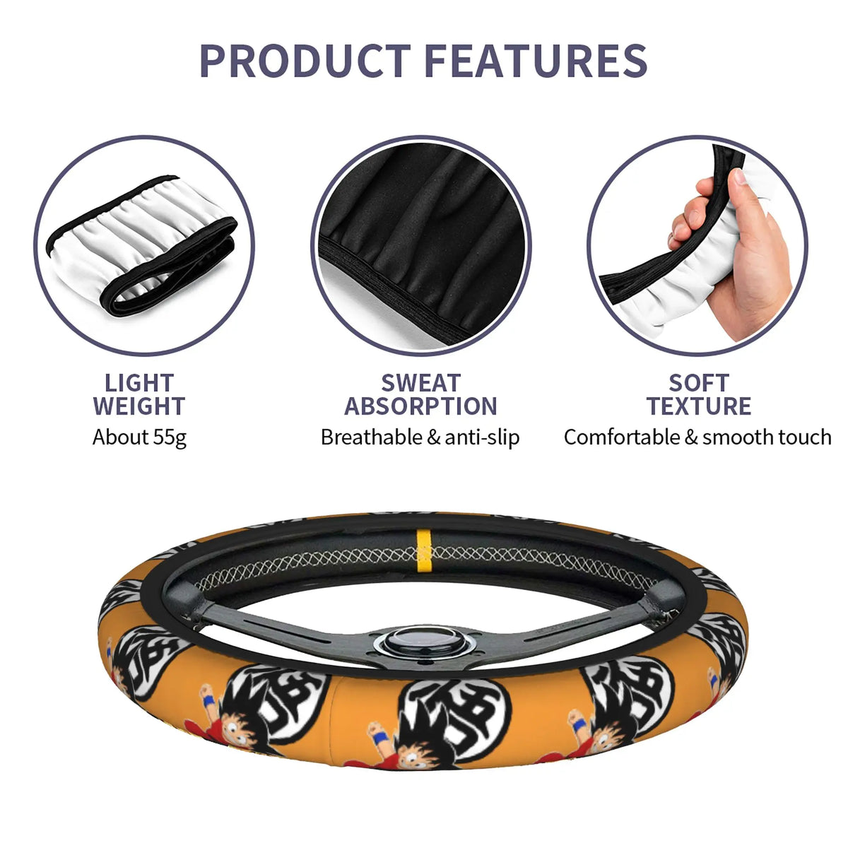 Dragon Ball Orange Wheel Cover - Goku Super Saiyan in small patterns