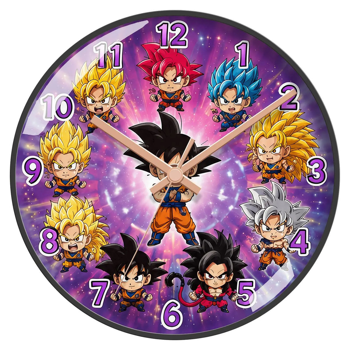 Orologio da parete Dragon Ball - trasformazioni di Goku in cerchio