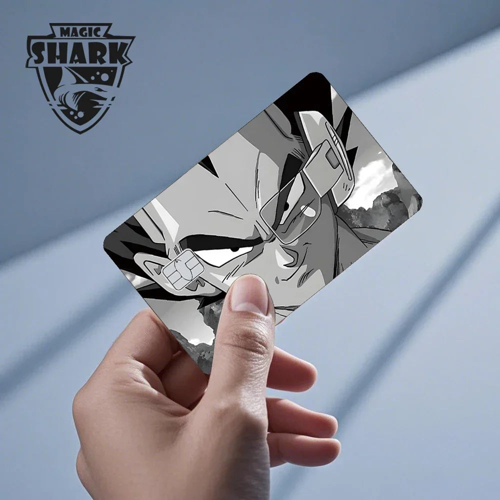 Black and White Credit Card Sticker Dragon Ball - Vegeta and its detector
